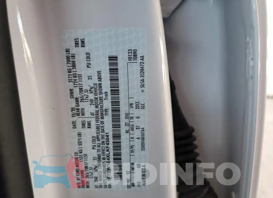 1FTEW1E4XLKF45041 Photo# 10
