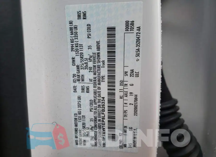 1FTEW1EP8LFB26334 Photo# 10