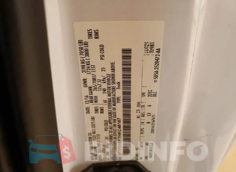 1FTFX1EF7HKC48187 Photo# 10