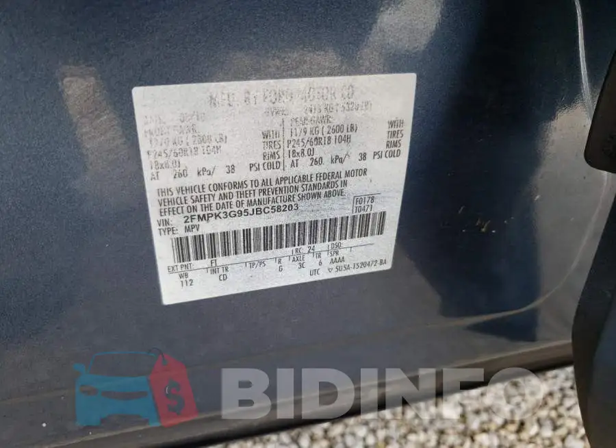 2FMPK3G95JBC58203 Photo# 10