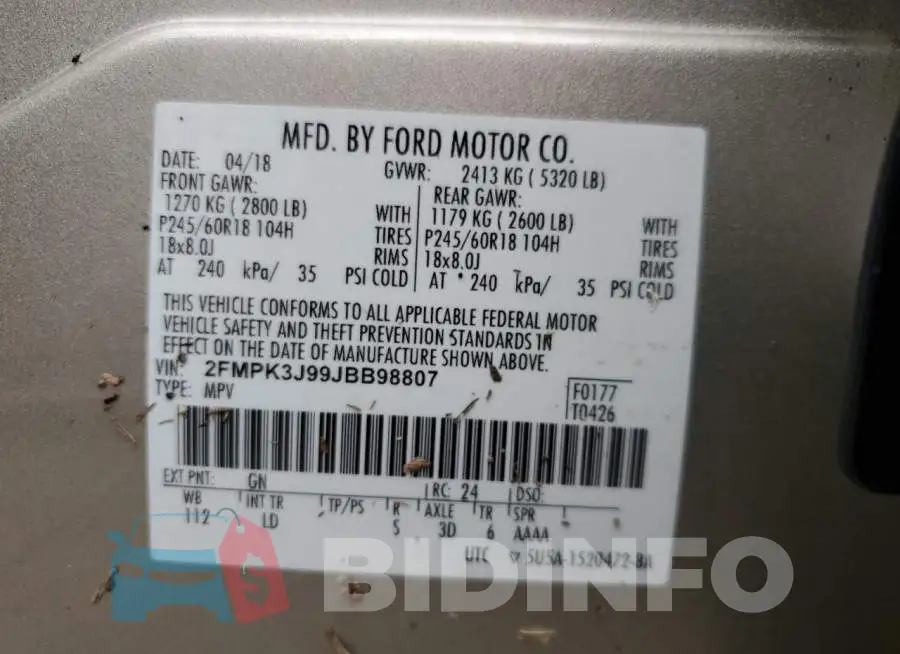 2FMPK3J99JBB98807 Photo# 10