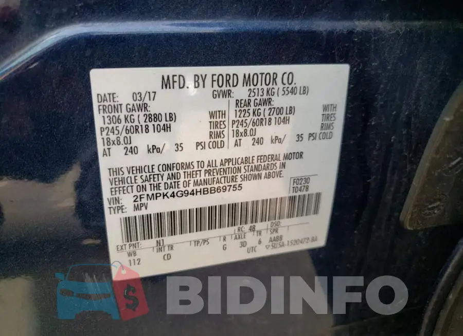 2FMPK4G94HBB69755 Photo# 10