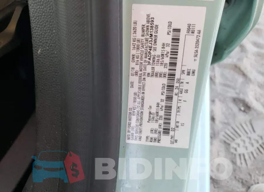 3FADP4EJ3JM138593 Photo# 10