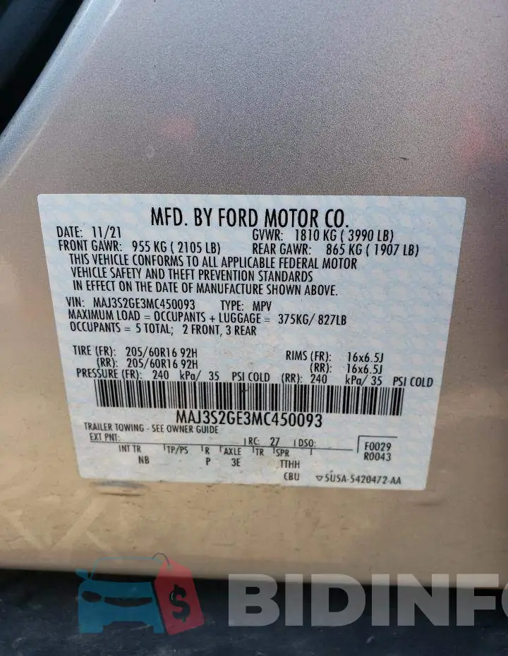 MAJ3S2GE3MC450093 Photo# 10