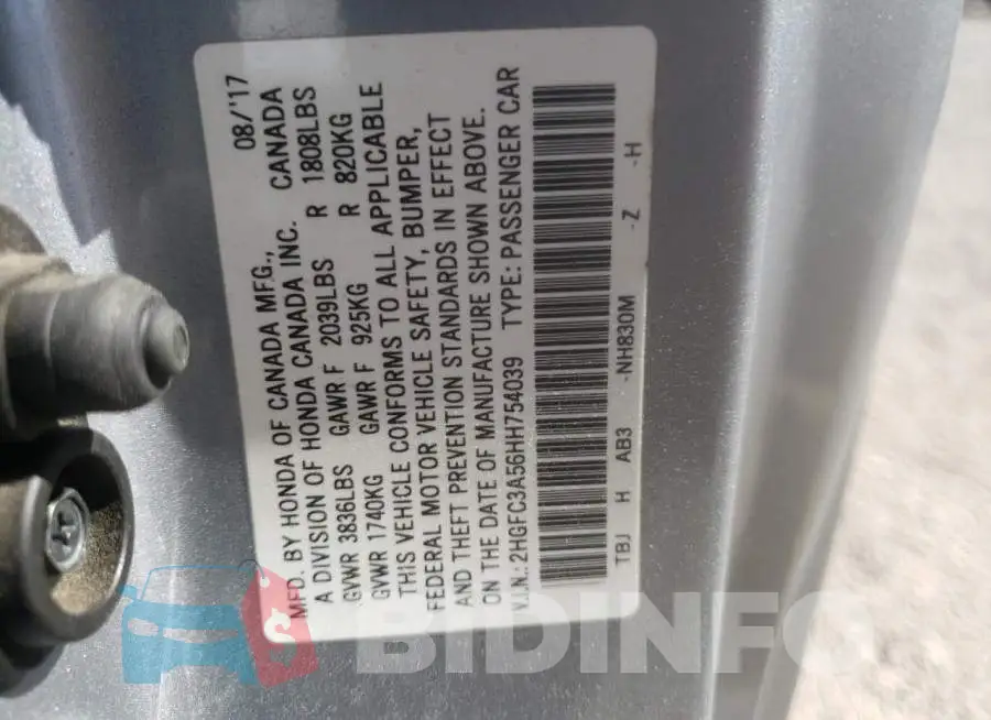 2HGFC3A56HH754039 Photo# 10