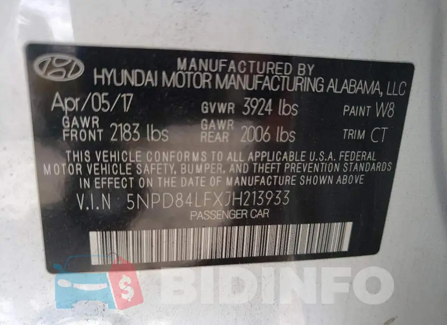 5NPD84LFXJH213933 Photo# 10