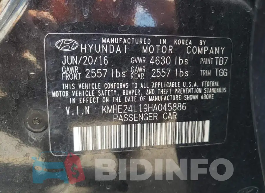 KMHE24L19HA045886 Photo# 10