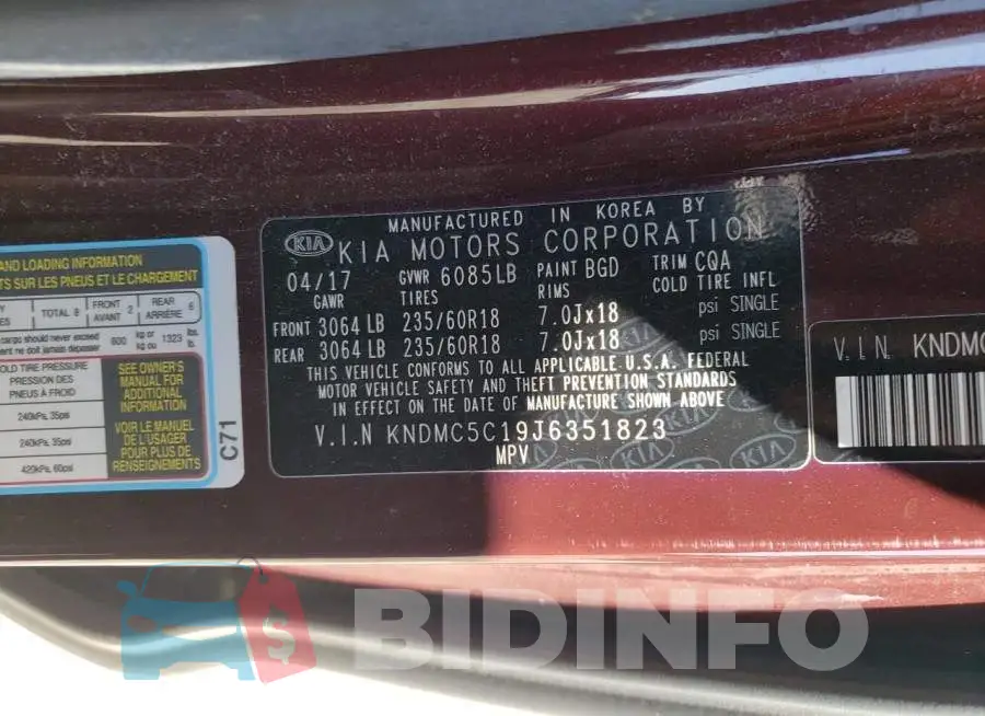 KNDMC5C19J6351823 Photo# 10