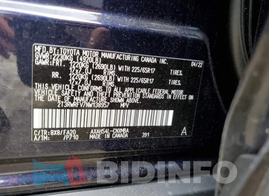 2T3RWRFV7NW138957 Photo# 10