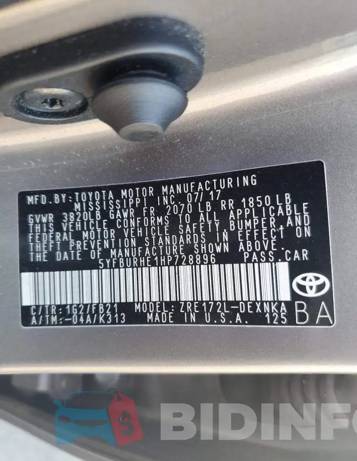 5YFBURHE1HP728896 Photo# 12