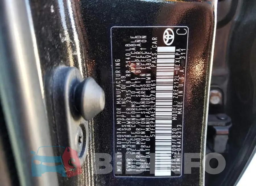 5YFEPRAE2LP078161 Photo# 10