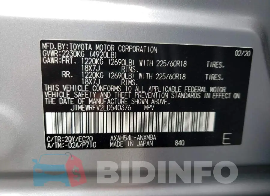JTMEWRFV2LD540376 Photo# 10