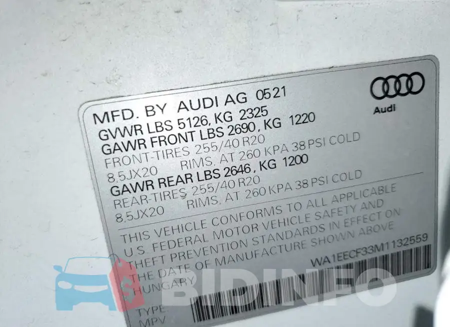 WA1EECF33M1132559 Photo# 10
