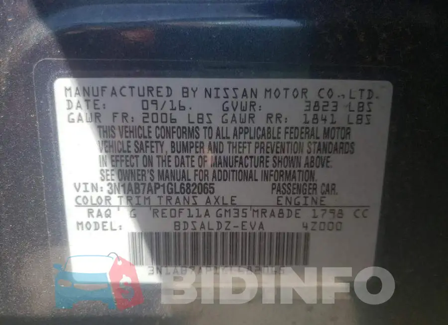 3N1AB7AP1GL682065 Photo# 10