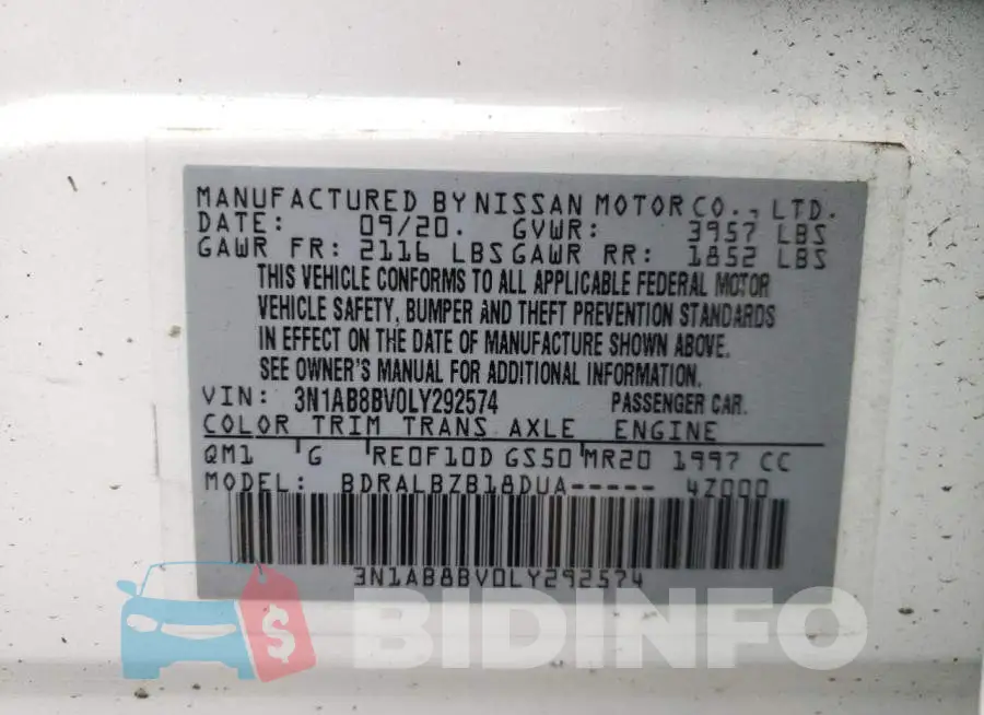 3N1AB8BV0LY292574 Photo# 10