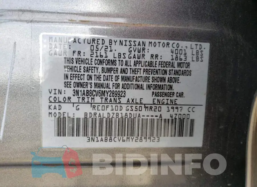 3N1AB8CV6MY289923 Photo# 10