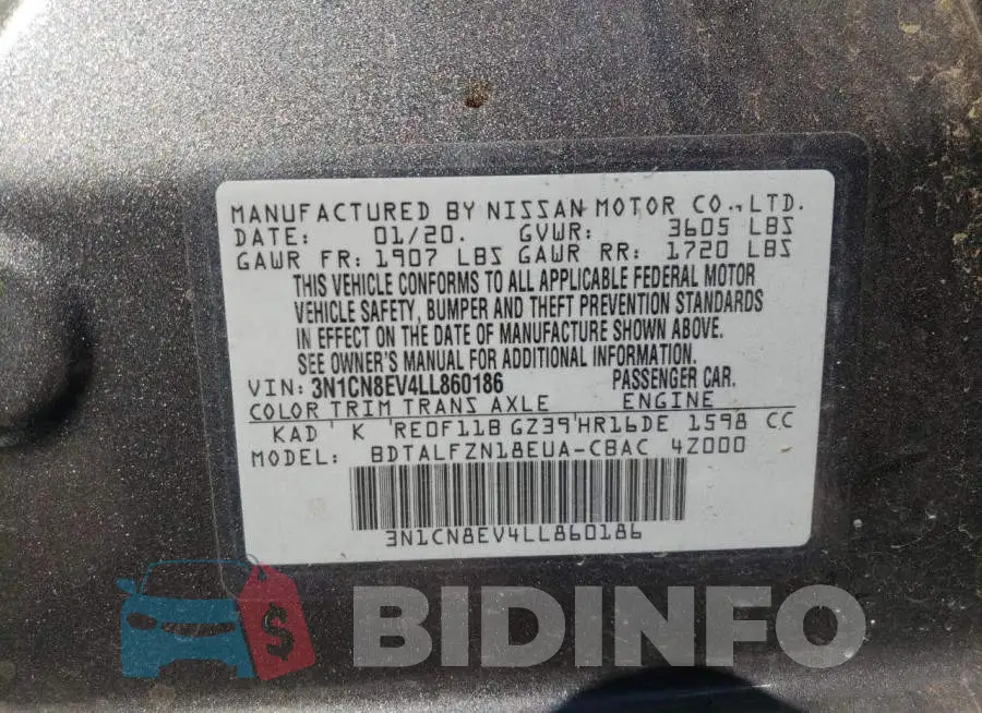 3N1CN8EV4LL860186 Photo# 10