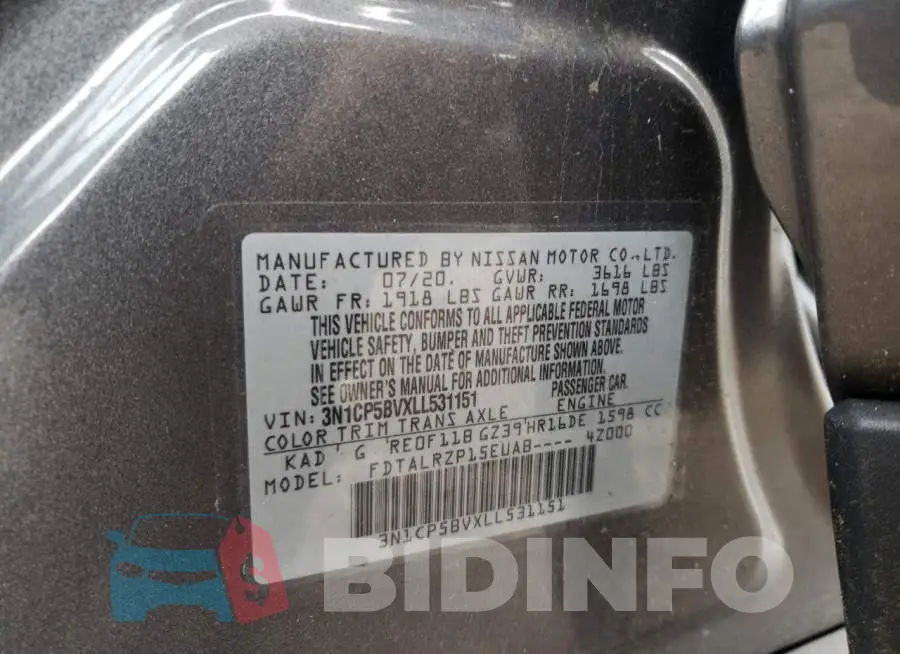 3N1CP5BVXLL531151 Photo# 10