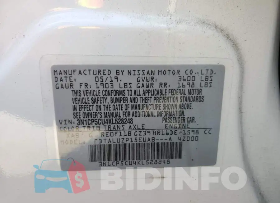 3N1CP5CU4KL528248 Photo# 10
