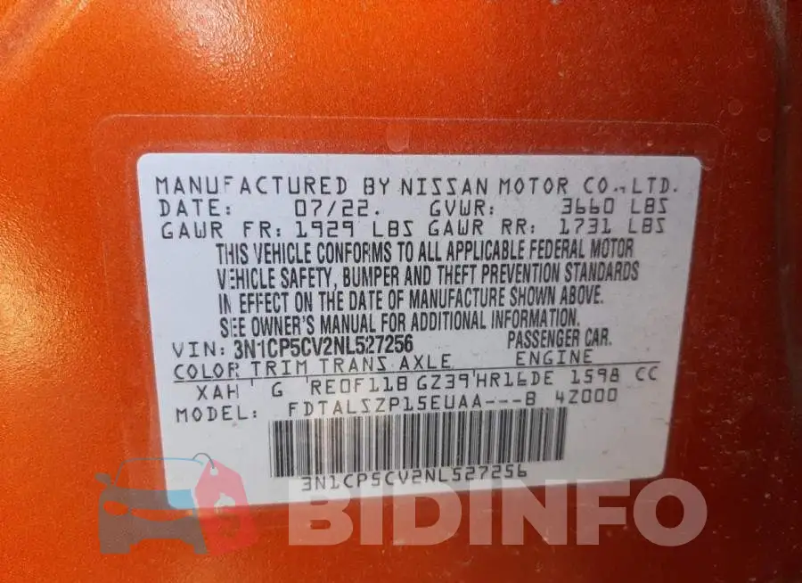3N1CP5CV2NL527256 Photo# 10
