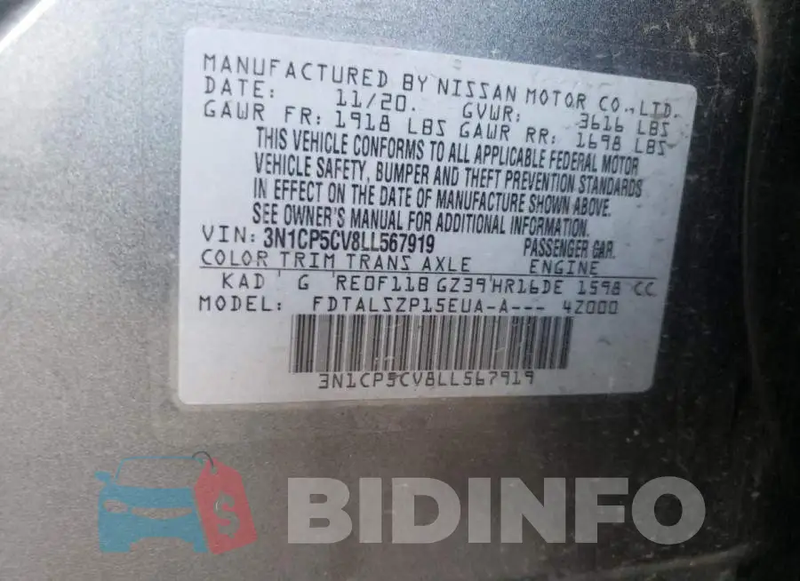 3N1CP5CV8LL567919 Photo# 10