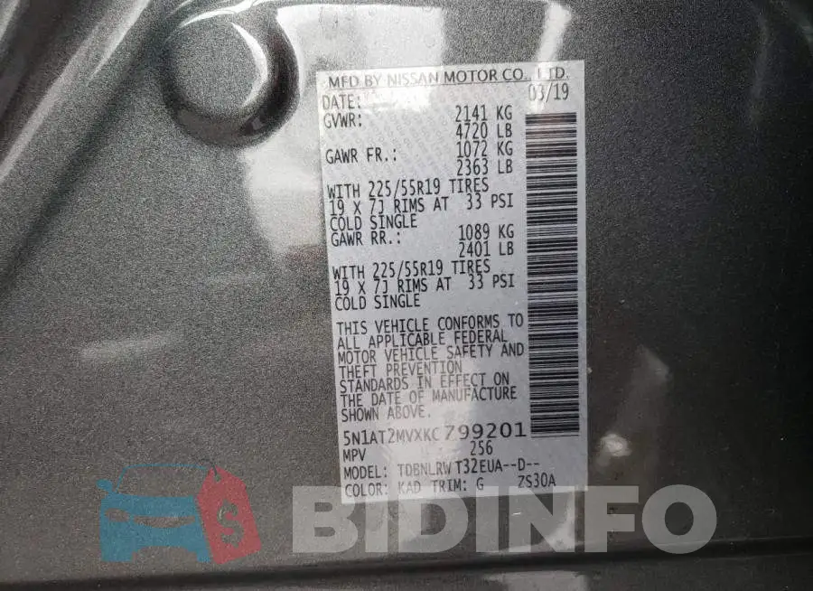 5N1AT2MVXKC799201 Photo# 10