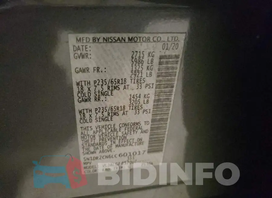 5N1DR2CN6LC601017 Photo# 10