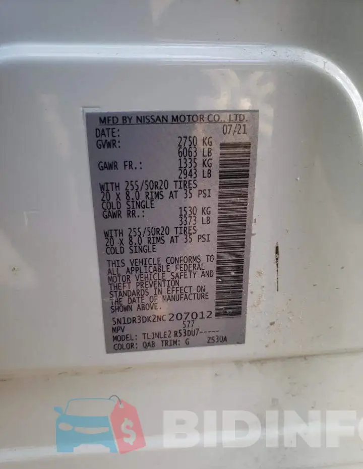 5N1DR3DK2NC207012 Photo# 10