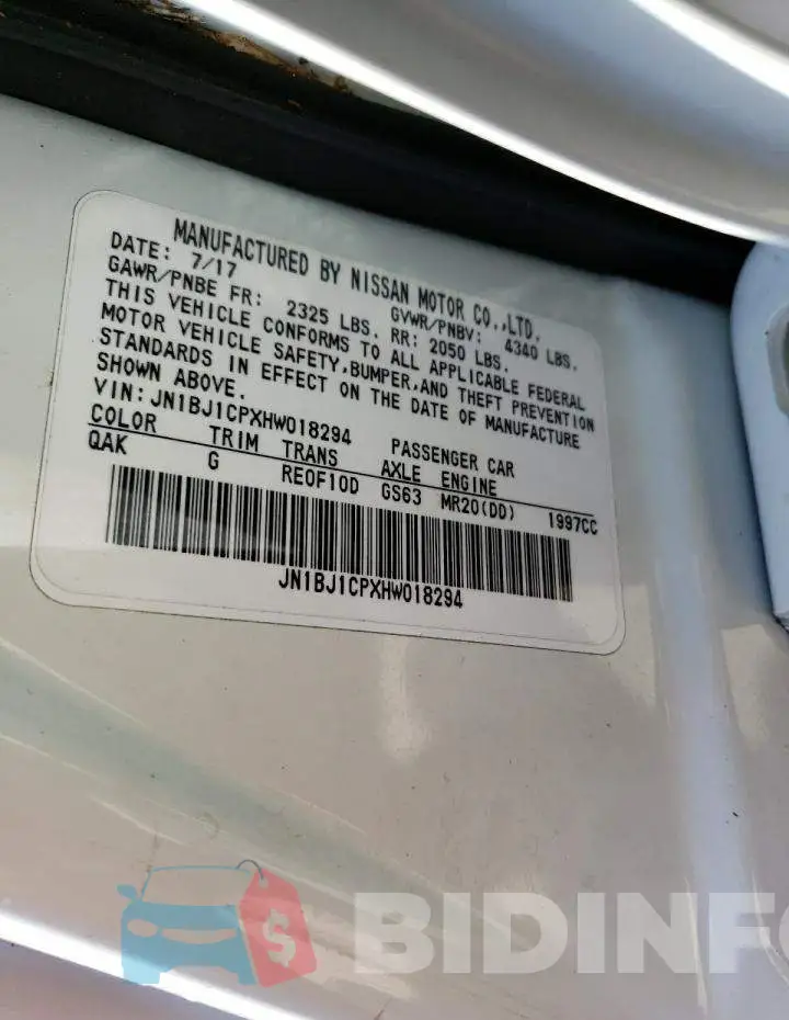 JN1BJ1CPXHW018294 Photo# 10