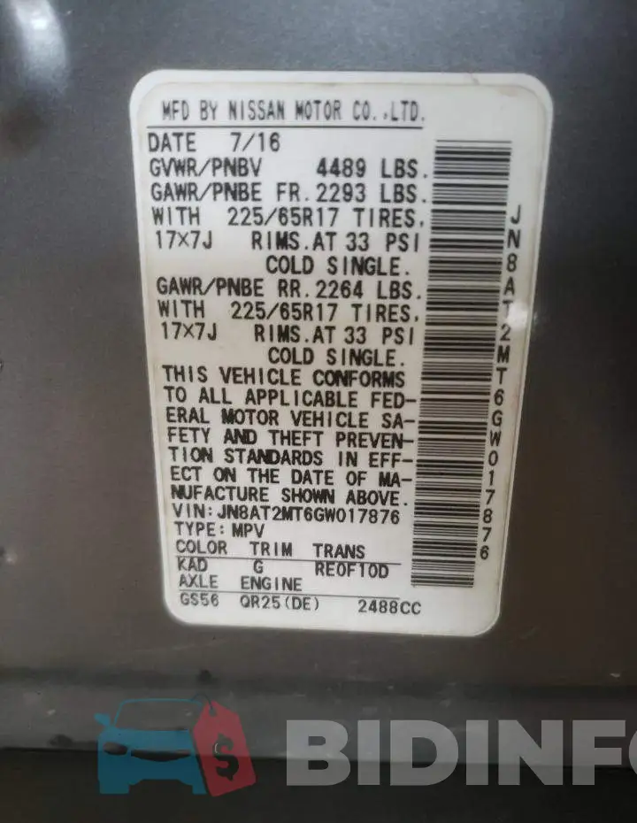 JN8AT2MT6GW017876 Photo# 10