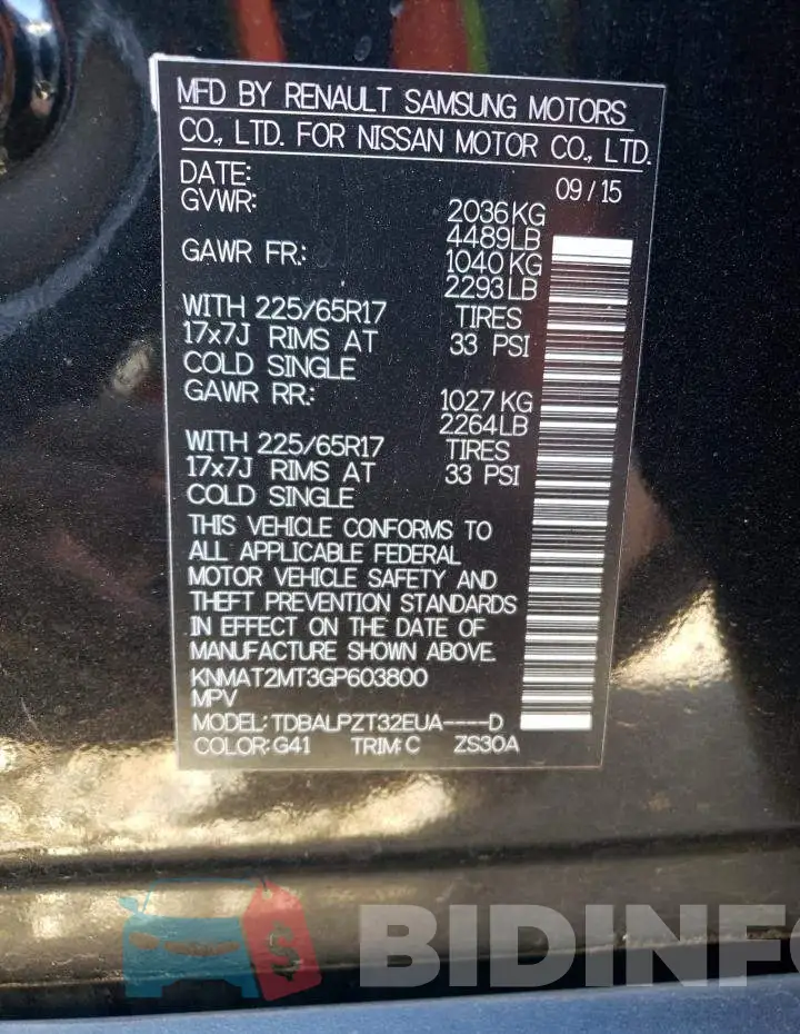 KNMAT2MT3GP603800 Photo# 10