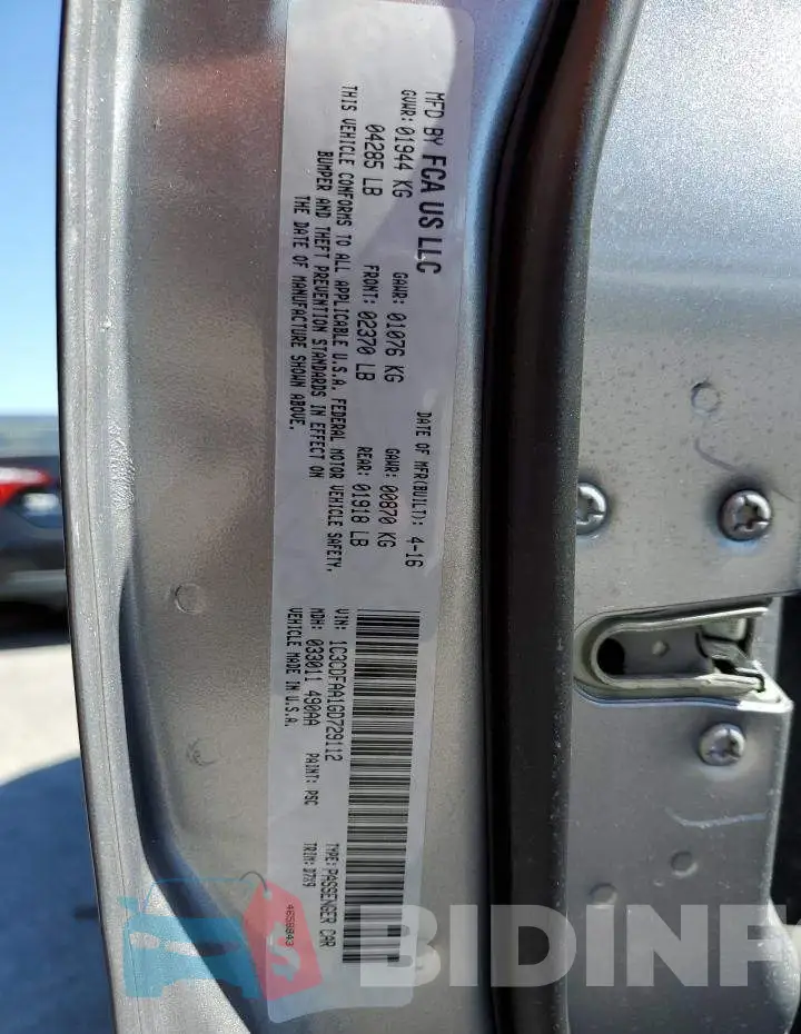 1C3CDFAA1GD729112 Photo# 10