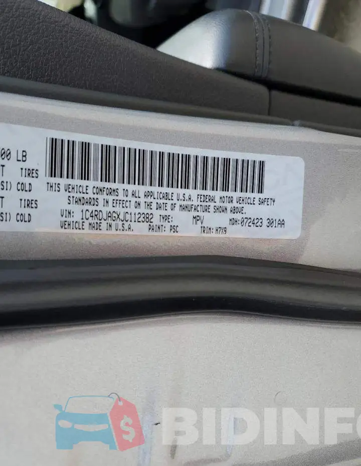 1C4RDJAGXJC112382 Photo# 10