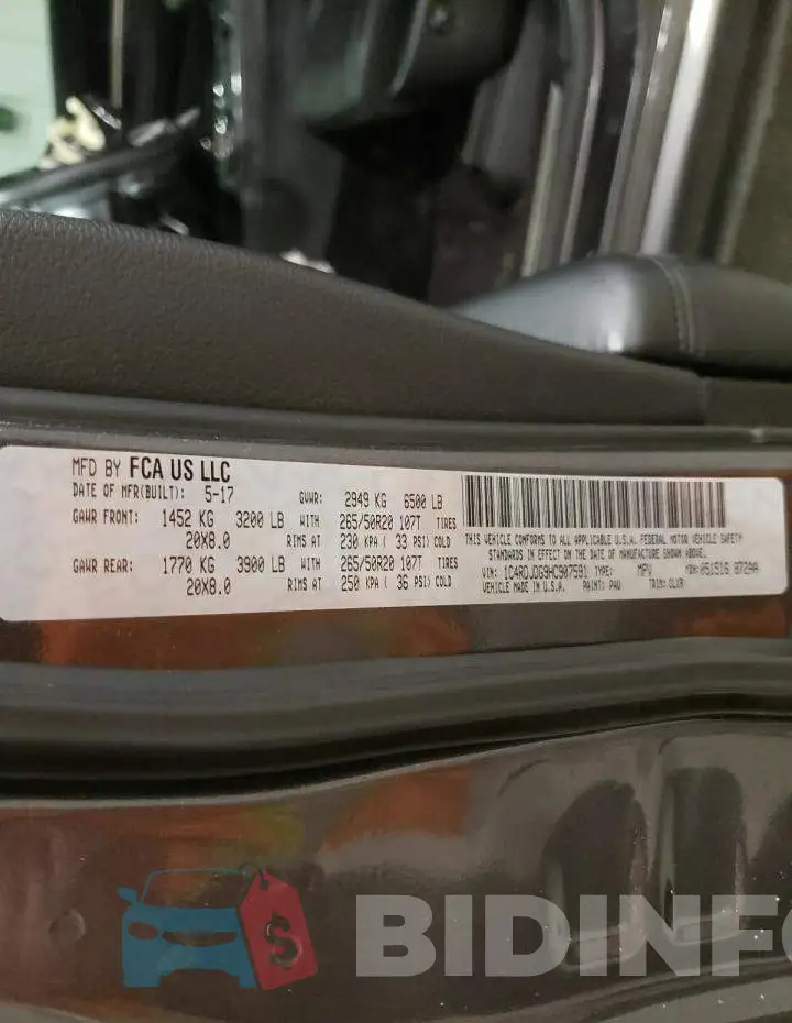 1C4RDJDG9HC907591 Photo# 10