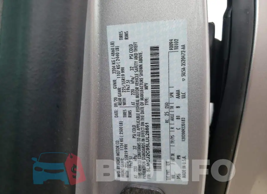 5LMCJ2C95LUL28861 Photo# 10