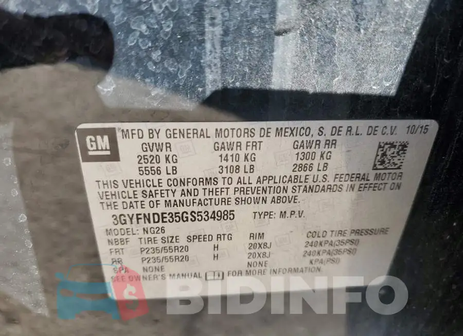 3GYFNDE35GS534985 Photo# 10