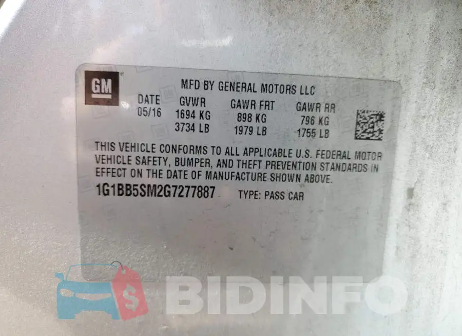 1G1BB5SM2G7277887 Photo# 10
