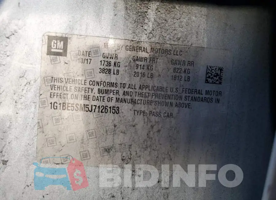 1G1BE5SM5J7126153 Photo# 10