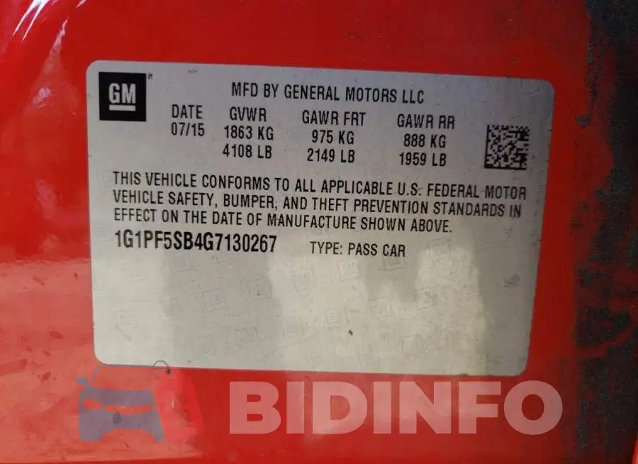 1G1PF5SB4G7130267 Photo# 10