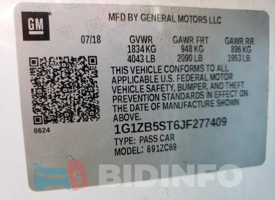 1G1ZB5ST6JF277409 Photo# 10