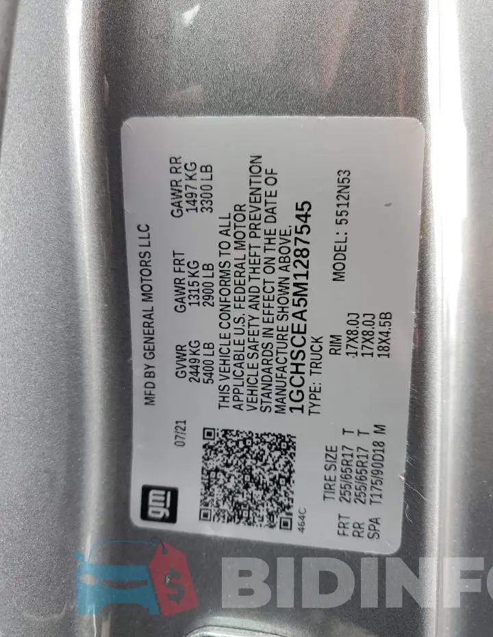 1GCHSCEA5M1287545 Photo# 12