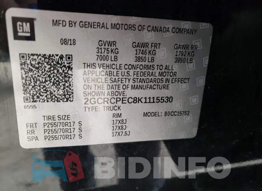 2GCRCPEC8K1115530 Photo# 10
