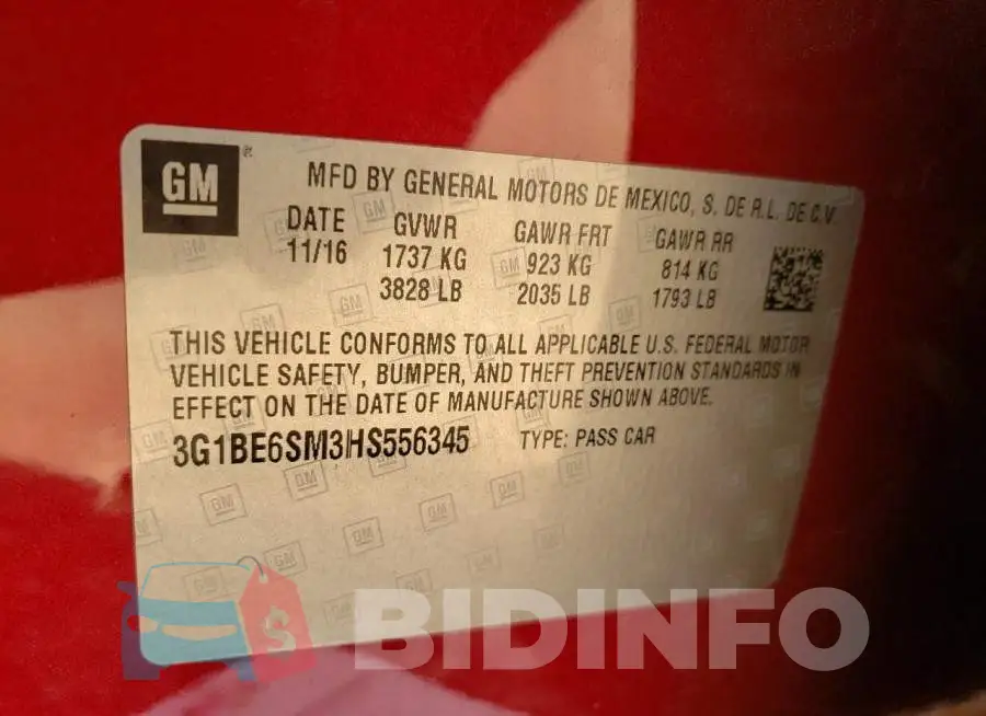 3G1BE6SM3HS556345 Photo# 10
