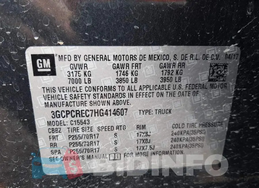 3GCPCREC7HG414607 Photo# 10