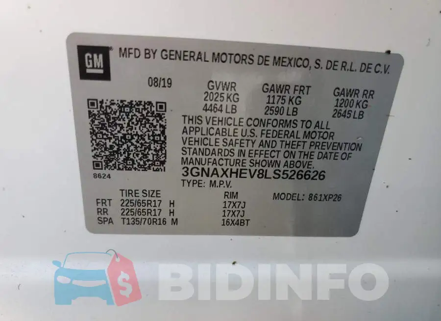 3GNAXHEV8LS526626 Photo# 10