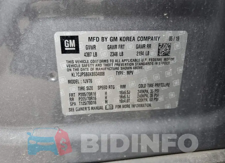 KL7CJPSB8KB934008 Photo# 10