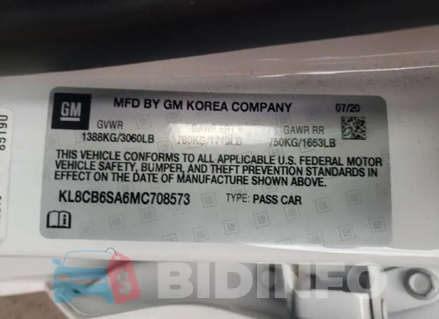 KL8CB6SA6MC708573 Photo# 10