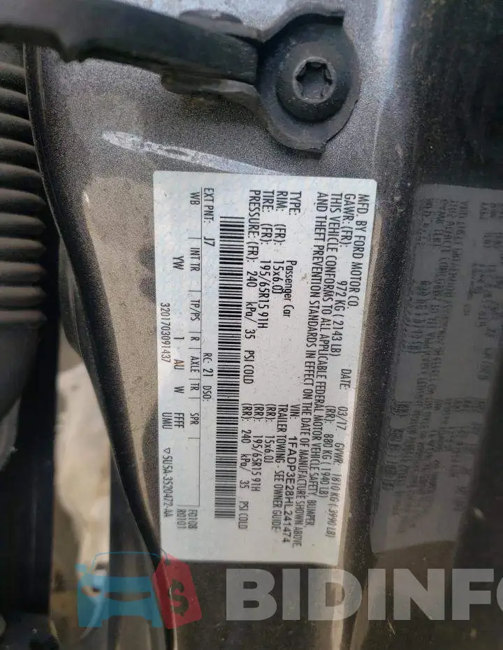 1FADP3E28HL241474 Photo# 10