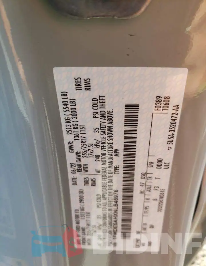 1FMDE5AHXNLB46976 Photo# 10