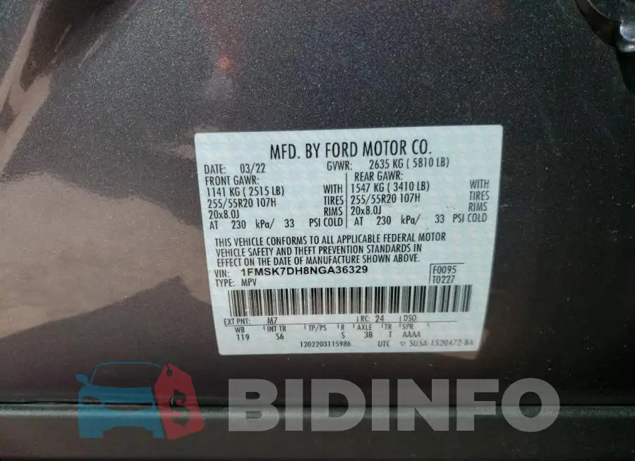 1FMSK7DH8NGA36329 Photo# 10